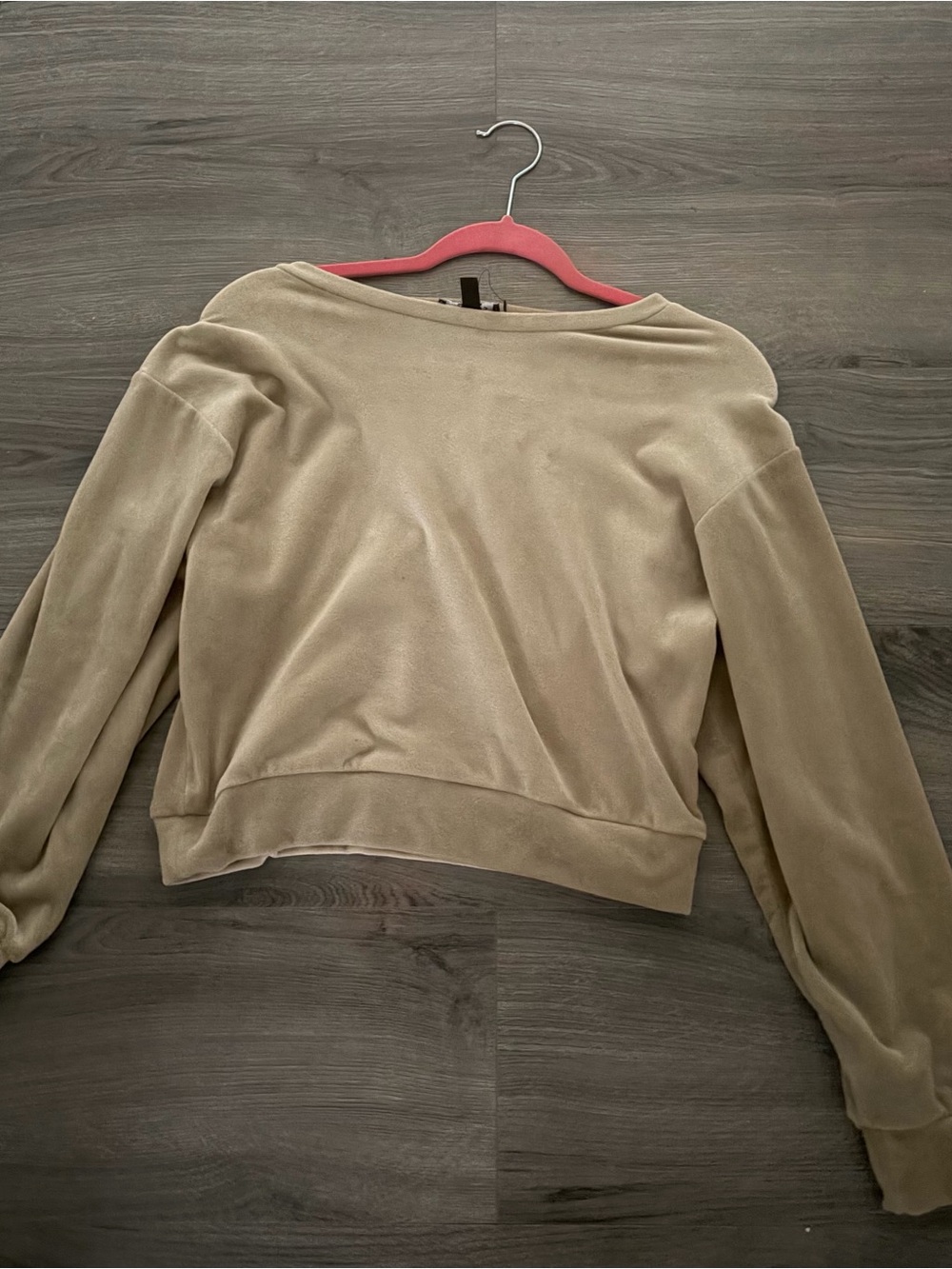 Express Taupe Boatneck Terry Sweatshirt